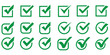 ©   - Checkmark icon set. Containing check, accept, agree, selected, confirm, approve, correct, complete, checklist, and verified icons. Solid icon collection.