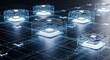 © Ng - Futuristic Quantum Computing Processors with Glowing Blue Lights on a Digital Circuit Board
