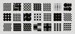 © Your Local Llamacorn - Retro geometric seamless patterns, bold brutalist aesthetic backgrounds. Abstract vintage wallpaper print, minimal texture with circles and squares, distortion glass effect vector backdrop pattern set