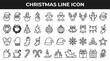 © Ringgoku - Christmas flat  set  Thin line editable stroke icons and vector illustration