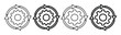 © Farah-Studio - Industrial gear icons with circular arrows, mechanical process vector set, black line art cogwheels for workflow optimization and automation concepts