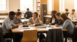 © Eni - Diverse group of college students studying in library