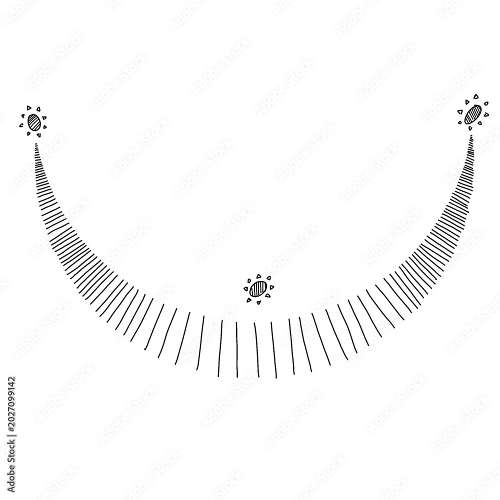 Sun Path Pattern Icon Architectural Sun Path with Sun Symbol Annotation Sketch Stock ...
