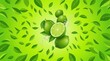© SkMiad - Refreshing Lime and Mint Leaves on Green Pattern Background