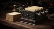 © adri - Antique mechanical index card holder with stack of blank cards