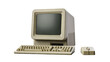 © Elena - Vintage beige computer monitor keyboard and mouse, isolated on transparent background
