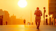 © Sergey - Urban heatwave scene with sunlit cityscape in pantone 7401c soft beige