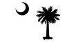 © Asif - Black silhouette of a palm tree and a crescent moon isolated on transparent background, Vector
