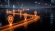 © NASSRI - Glowing business roadmap with checkpoints and illuminated path, strategic planning and customer journey concept featuring progress, milestones, growth and future development