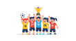 © celana - Soccer Players Celebrate With Trophy.