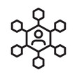 © MSTASIA - network icon with person silhouette black line art on white