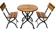 © Elena - Wooden slatted bistro table and chairs set outdoor furniture, isolated on transparent background