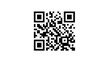 © Elena - Black and white QR code matrix pattern, isolated on transparent background