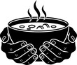 © Lucu - Close-up of hands holding a steaming bowl of soup, representing comfort and nourishment