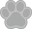 © AnilaStudio - 愛らしい犬の足跡、ペットの足跡を表現したモノクロのベクターイラスト。動物の足跡アイコン、ペット関連デザインや獣医クリニックの素材に最適。