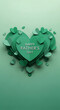 © Mirivox - Layered green hearts with 'Happy Father's Day' text, symbolizing love and celebration, suitable for cards or invitations