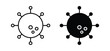© tara - Bacteria vector icon set black filled and outlined style.