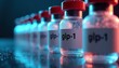 © miss irine - GLP1 medication vials in a row. Pharmaceutical injectables for diabetes and weight loss therapy. Medical research drug supply for health treatment.