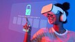 © InfiniteFlow - Woman Using Virtual Reality Headset for Secure Online Authentication with OTP Code Entry in Modern Digital Environment Sigmoid