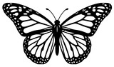 Intricate monarch butterfly silhouette vector graphic for branding web and fashion design