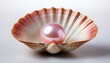 © Markus - Pink Pearl Nestled Within An Open Clam Shell On A White Background