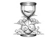 © Fam - Hourglass surrounded by swirling clouds representing the passage of time.