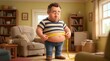 © Harris Kharisma - Overweight Man Measuring Waist Belly Fat with Tape Measure for Weight Loss and Obesity Health Concept in 3D Cartoon Style