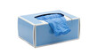 © AbulAI - Blue nitrile disposable gloves in a cardboard dispenser box isolated on transparent background