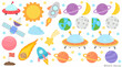 © Cumi Studio - Cute Space Cartoon Elements Collection with Rocket, Planets, Sun and Moon