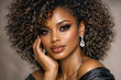 © LK - Woman with curly hair and makeup