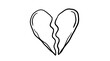 © creme de la creme - Broken Heart Illustration A Visual Representation of Emotional Distress and Relationship Separation