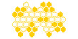 © kowsar - simple yellow fill and outline honeycomb pattern art for banner poster background.