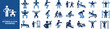 © Pixel_Forge - Fitness Trainer and Workout Coach flat icon set. Featuring personal trainer, stretching, lifting form, warm up, and coaching cue symbols. Editable stroke vector icons for personal trainer app.