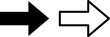 © MOHAMMAD RABBI - Set of two rightpointing arrows, one solid and one outlined