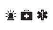 © Png Art - Medical Emergency Icons Set with Siren First Aid Kit Star of Life for Healthcare Services