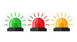 © Stephen - Flashing warning lights in green, red, and yellow indicating different alert statuses or signals for safety and alerts