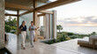 © Alexandr - Luxury longevity retreat arrival at a coastal diagnostic campus
