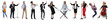 © New Africa - Musicians. Portraits of different people on white background, set