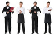© New Africa - Waiter in uniform. Portraits of men on white background, collection