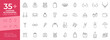 © PixelHive - Fashion accessories line icon set with handbags, jewellery, sunglasses, watches, scarves, cosmetics, and travel essentials used for beauty branding, apparel stores, ecommerce apps, and boutique design