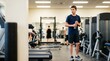 © Mr. Bolota - Teenage boy in gym holding water bottle