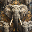 © bejo - Elephant herd abstract art