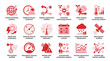 © xavier - Collection of weather and climate icons representing various meteorological concepts and data analysis tools.