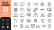 © Jason - Online Learning Icon Set - E-learning, Education, Digital Training, and School Study Line Icons. 30 Editable Vector Icons for Webinar, Virtual Course, Student, University, Knowledge Symbols.