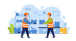 © Ida - Warehouse Workers Collaborating on Package Delivery and Logistics.