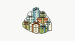 © jack - A charming pile of festive gift boxes, adorned with ribbons and bows, in various sizes and colorful patterns