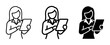 © Taskin - Business Woman Icons, Tablet User Graphics, Professional Female Person Vector Set
