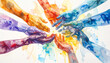© Tejjaz - Concept de mains à l'aquarelle tendant vers l'unité