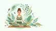 © WM Project - Eco Zen Yoga Nature Wellness Flat Vector Background