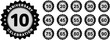 © SANDIP - Anniversary celebration vector badges set, featuring various year numbers and black stamp designs